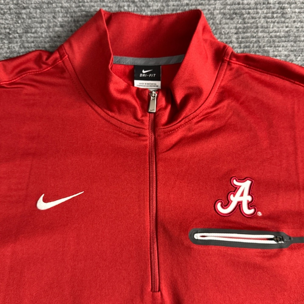 NWOT Nike Alabama Crimson Tide Quarter Zip Pullover XXL Red Dri-Fit Pocket